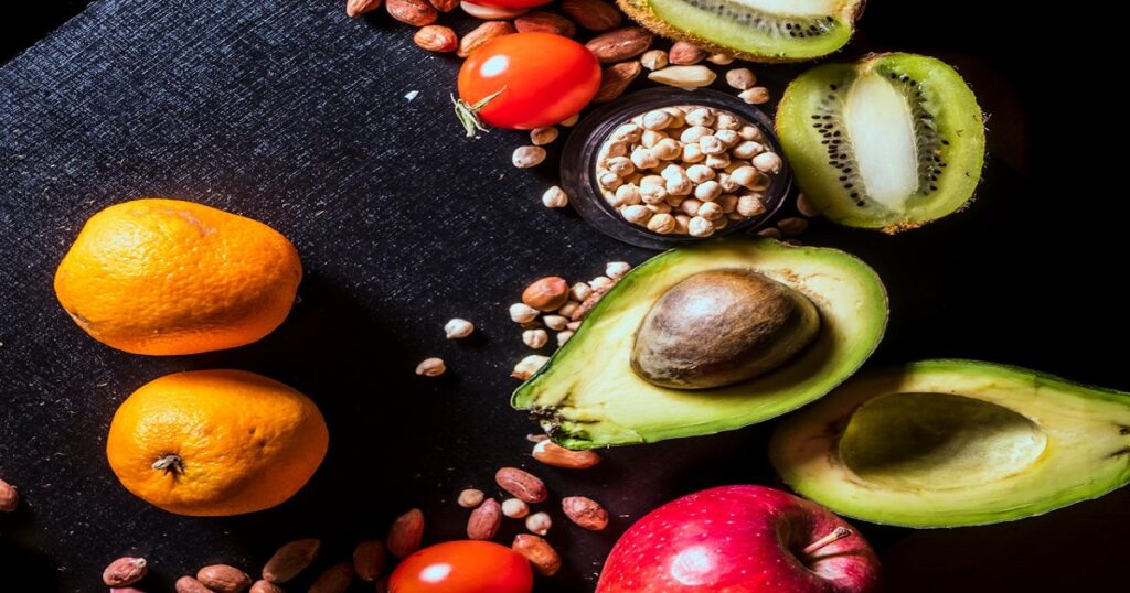 A balanced gut-healthy meal bowl with whole grains, colorful vegetables, and healthy fats