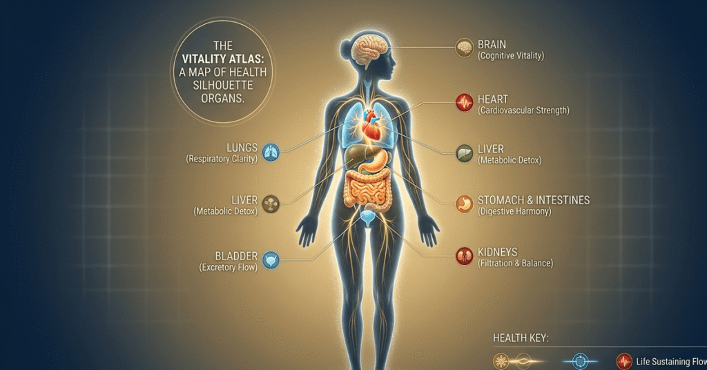 An illustration of the human body showing how gut health affects multiple body systems beyond digestion
